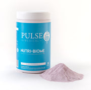 Frasco de NUTRI-BIOME de Pulse Medical, polvo prebiótico con fibra y maqui para la microbiota